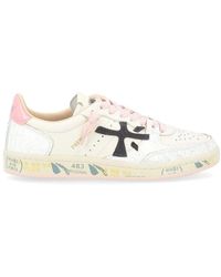 Premiata - Weiße Und Rosa Ledersneaker - Lyst