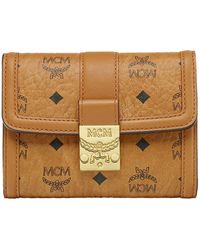 MCM - Accessoires ,Bruin ,Leer Tracy Drievoudige Gevouwen Portemonnee - Lyst