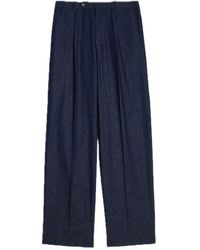 Jil Sander - Broeken ,Blauw ,Katoen Wijde Broek - Lyst