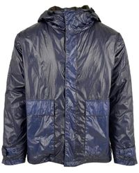 Aspesi - Jassen ,Blauw ,Jas Met Ritssluiting Aan De Voorkant En Meerdere Zakken - Lyst