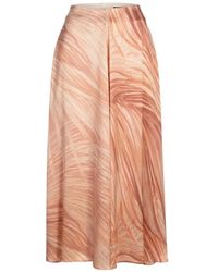 Kiton - Rokken ,Veelkleurig ,Satijn Midi Rok - Lyst