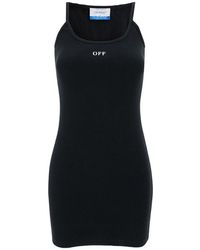 Off-White c/o Virgil Abloh - Slim Fit Logo Mini Dress For - Lyst
