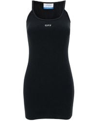 Off-White c/o Virgil Abloh - Slim Fit Logo Mini Dress For - Lyst