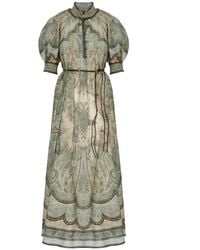 Zimmermann - Kleedjes ,Groen ,Leer Wanderlust Billow Dress - Lyst