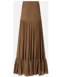 スカート Pinko Ivory Voile Cotton Maxi Skirt Pinko Kenny Cotton Voile Maxi Skirt | ShopSimon
