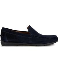 Geox - Schoenen ,Blauw ,Katoen Blauwe Mocassins Voor Mannen - Lyst