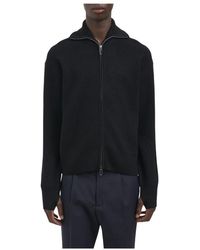 Paolo Pecora - Truien & Vesten ,Zwart ,Wol Cardigan Van Zware Wol - Lyst