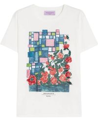 Max Mara - Besticktes Weißes Baumwoll-T-Shirt Bobby - Lyst