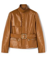 mötivi - Jacke Mit Gürtel Aus Beschichtetem Stoff - Lyst