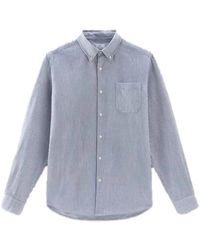 Woolrich - Gestreiftes button-down hemd - Lyst