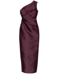 Solace London - Burgunder One-Shoulder Maxi Kleid - Lyst