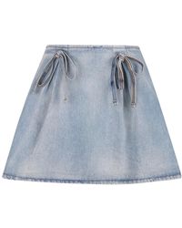 MSGM - Denimrock Mit Reißverschluss Hinten - Lyst