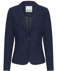 Ichi - Jassen ,Blauw ,Denim Denim Blazer Donkerblauw Klassieke Stijl - Lyst