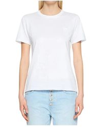 Dondup - Weiße baumwoll-t-shirt mit besticktem logo - Lyst