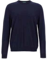 Zanone - Slim-Fit Katoen Crêpe Trui Met Ronde Hals - Lyst
