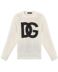 Dolce & Gabbana - Pull à logo en lin - Lyst