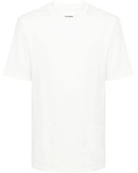 Jil Sander - Weiße t-shirts und polos mit geripptem rundhalsausschnitt - Lyst