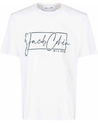 Jacob Cohen - Baumwoll rundhals logo print t-shirt - Lyst