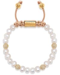 Nialaya - `s beaded bracelet with pearl and gold - Lyst