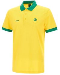 HUGO - Tops ,Geel ,Katoen Paddy Polo Shirt - Lyst