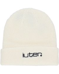 Iuter - Accessoires ,Wit ,Wol Witte Grid Beanie Muts - Lyst