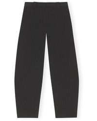Ganni - Pantalones elegantes a rayas de talle medio - Lyst