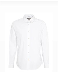 Barbour - Overhemden ,Wit ,Katoen Crest Poplin Overhemd Lange Mouw - Lyst