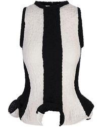 MSGM - Schwarzes Top Aus Polyester Und Baumwolle - Lyst