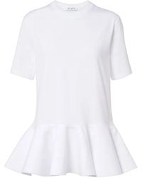 Alaïa - Tops ,Wit ,Katoen Katoenen Jersey Crinoline T-Shirt - Lyst