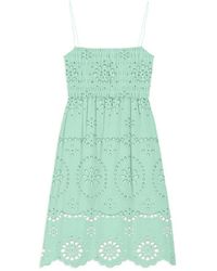 Mc2 Saint Barth - Baumwollkleid Mit Spitzenstickerei - Lyst
