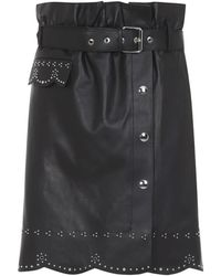 Marni - Leren Rok Met Micro-Studs - Lyst