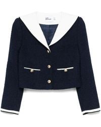 Self-Portrait - Autorretrato 'Blazer de cuello de contraste de Boucle' Blazer - Lyst