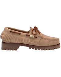 Sebago - Beiger Wildleder Fransen Damen Loafer - Lyst