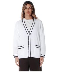 Kangra - Truien & Vesten ,Wit ,Katoen Cardigan Van Katoen Met Maïskorrelsteek - Lyst