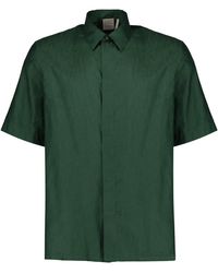 Dior - Overhemden ,Groen ,Katoen Oblique Shirt Met Korte Mouwen - Lyst