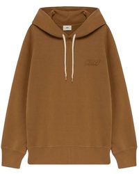 Autry - Hoodies & Sweatvesten ,Bruin ,Katoen Hazelnoot Fleece Katoenen Hoodie - Lyst