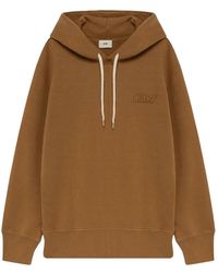Autry - Hoodies & Sweatvesten ,Bruin ,Katoen Hazelnoot Fleece Katoenen Hoodie - Lyst