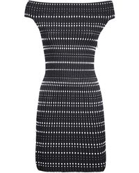 McQueen - Kleedjes ,Zwart ,Polyester Zwarte Polka Dot Off-Shoulder Jurk - Lyst