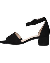 Gabor - Schwarze Wildleder Komfort Sandalen Mit Knöchelriemen - Lyst