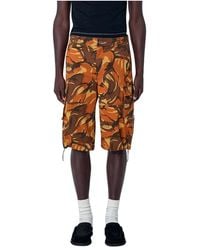 Martine Rose - Korte Broeken ,Oranje ,Katoen Printed Cargo Shorts - Lyst