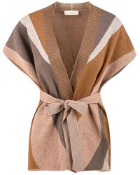 Akep - Truien & Vesten ,Veelkleurig ,Katoen Cardigan Jacquard Waves - Lyst