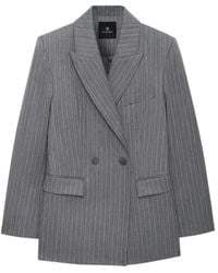 Anine Bing - Jassen ,Grijs ,Wol Pinstripe Double-Breasted Blazer - Lyst