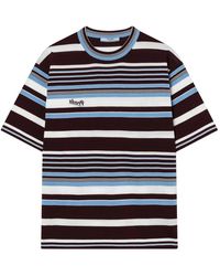 Prada - Oversized T-Shirt Van Gestreepte Jersey - Lyst