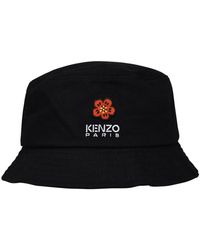 KENZO - Cappello a secchiello nero con logo ricamato - Lyst