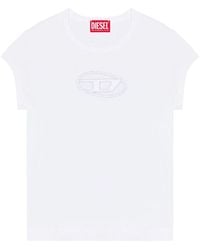 DIESEL - Camiseta blanca con recortes - Lyst