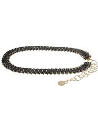 Rabanne - Accessoires ,Zwart ,Gouden Disc Riem Met Ketting Sluiting - Lyst