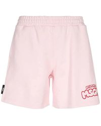 MSGM - Korte Broeken ,Roze ,Katoen Katoenen Bermuda Shorts Elastische Tailleband - Lyst