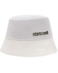 Roberto Cavalli - Accessoires ,Wit ,Logo Emmerhoed Twill Stof - Lyst