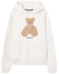 Palm Angels - Hoodies & Sweatvesten ,Wit ,Katoen Bear Graphic Hoodie - Lyst