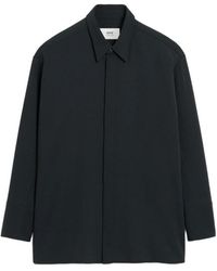 Ami Paris - Graues Hemd Mit Klassischem Kragen Und Geknöpften Manschetten - Lyst